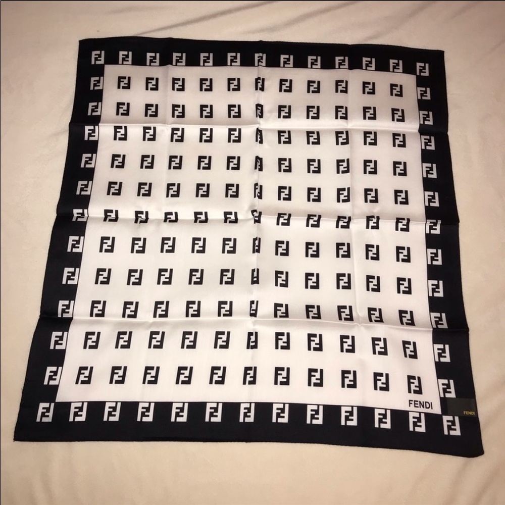Fendi black and white scarf
